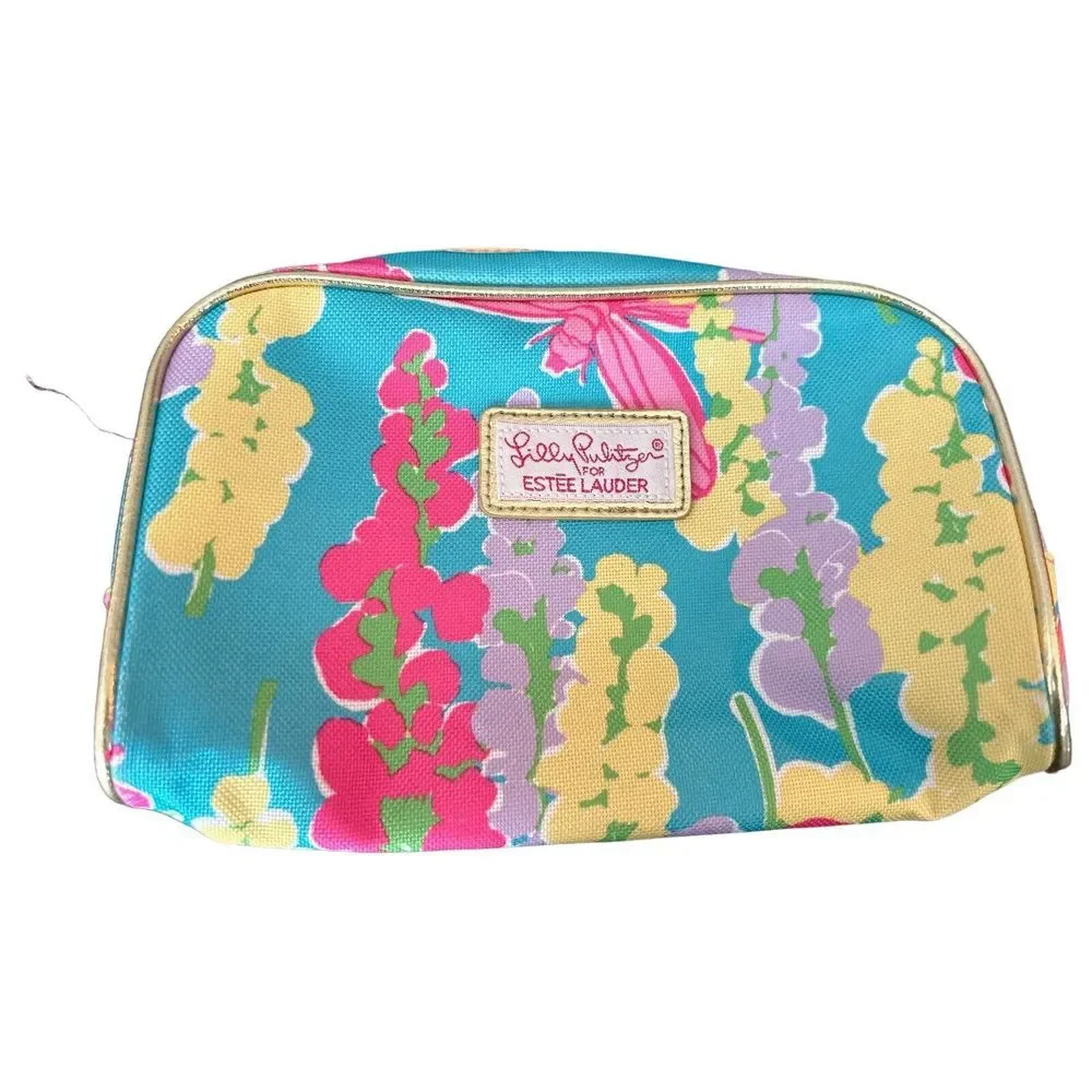 Lilly Pulitzer Estee Lauder Makeup Bag Pink‎ Floral New
